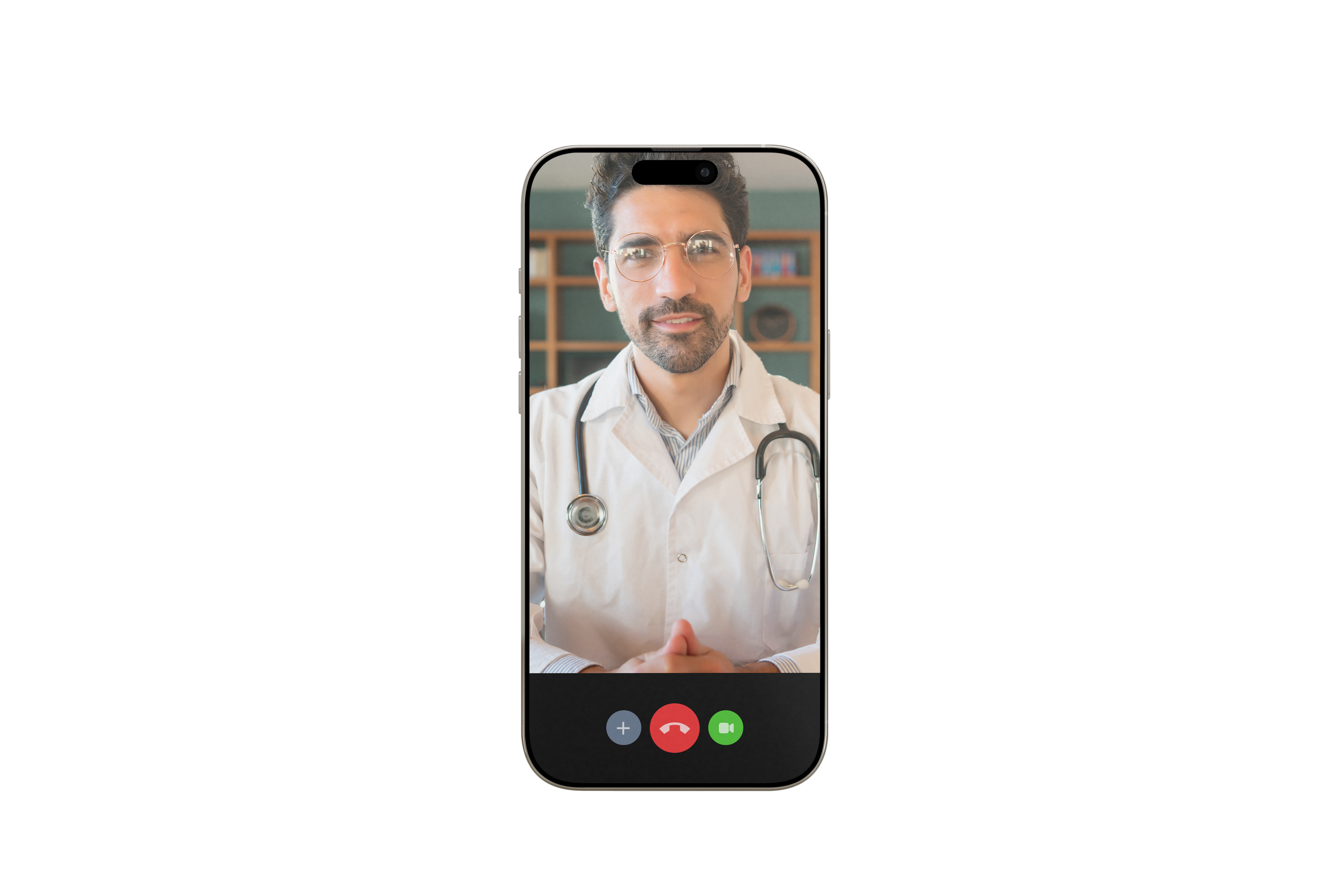 Tela de teleconsulta Doctor 24 em um smartphone.
